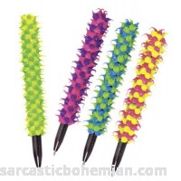 Rhode Island Novelty Dozen Assorted Colors & Designs Porcupine Spiky Pens 5.5